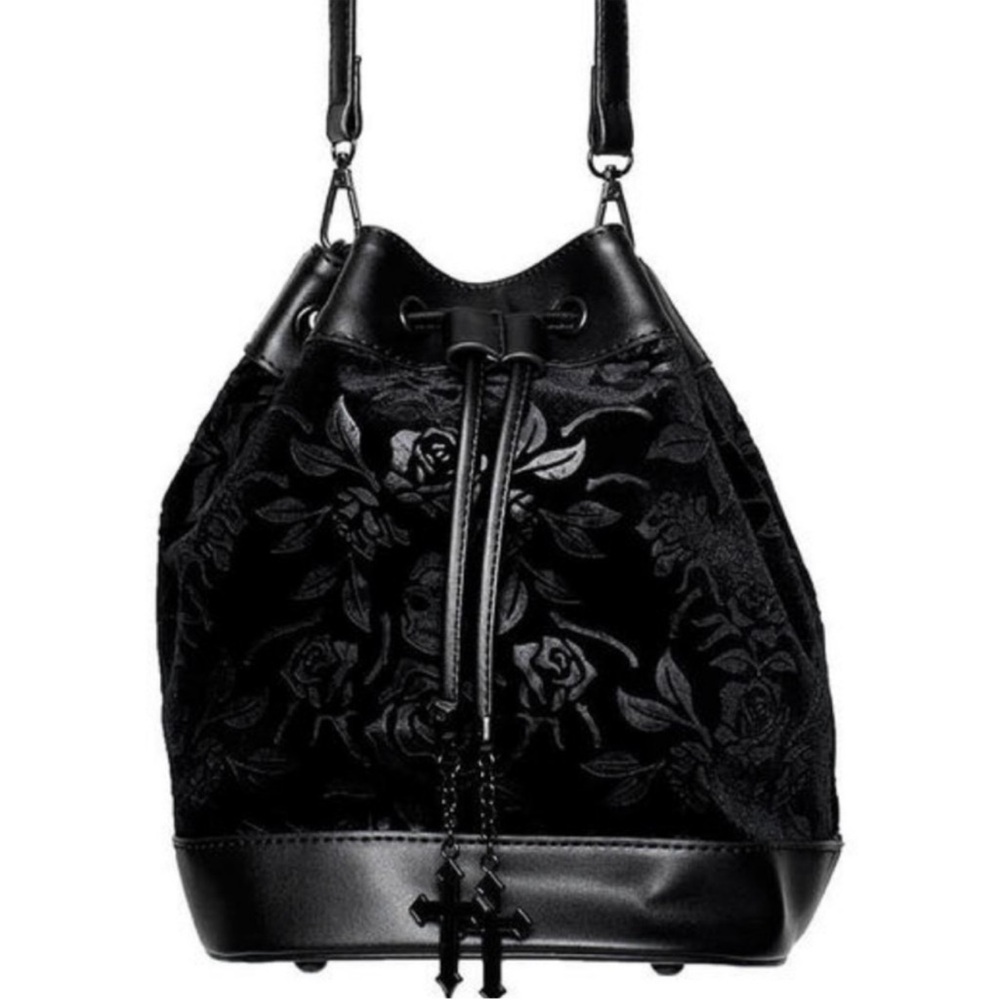Killstar At Nightfall Crossbody Velvet Bucket Bag